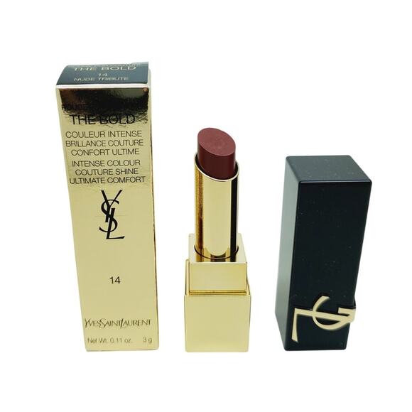 Yves Saint Laurent The Bold Intense Color Shine Lipstick 14 Nude Tribute - Picture 1 of 3